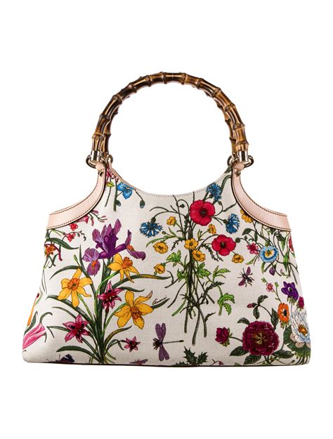 gucci floral handbag black